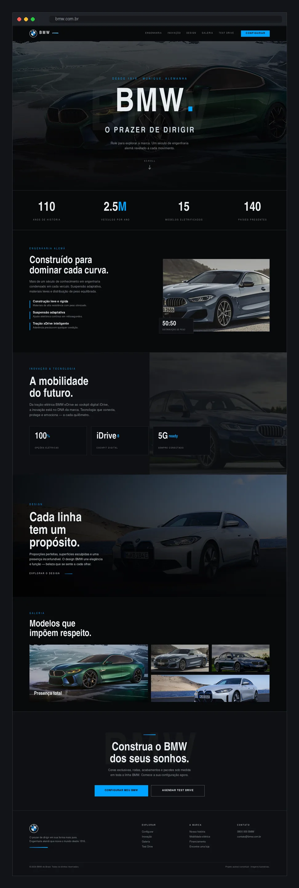 Landing page BMW: O Prazer de Dirigir