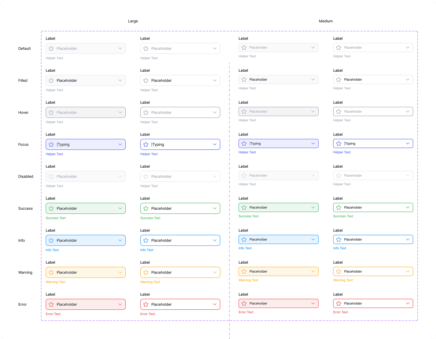 Componentes de input com estados e feedbacks