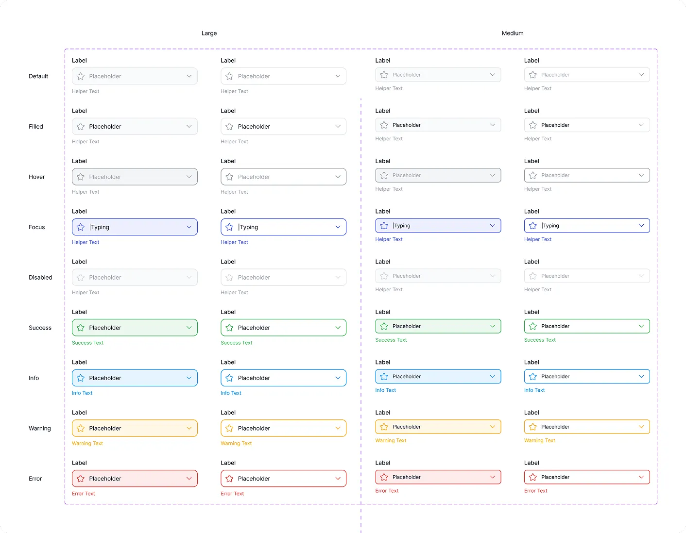 Componentes de input com estados e feedbacks